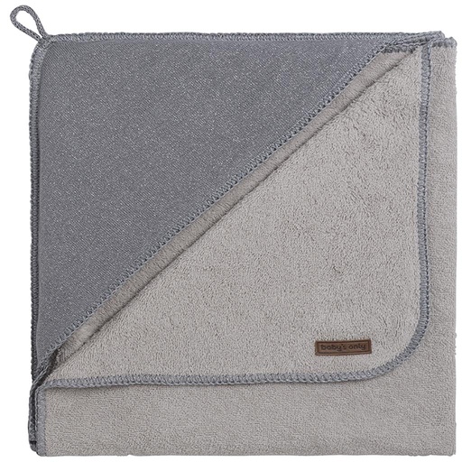 Badcape sparkle zilvergrijs mêlee 
