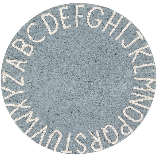 Tapijt round abc vintage blue - natural
