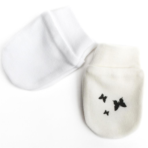 *Crab mitts organic (2pcs) Bloom white-ecru OS