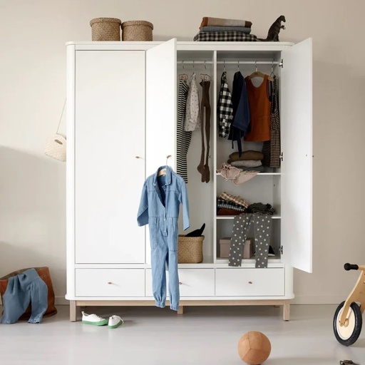 Cupboard 3-door (white/oak) Oliver Funiture