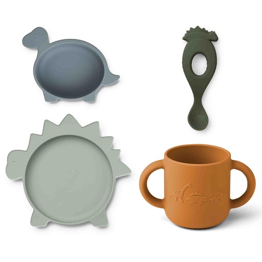 Dining set Vivi (silicone) dino (blue multi mix) 