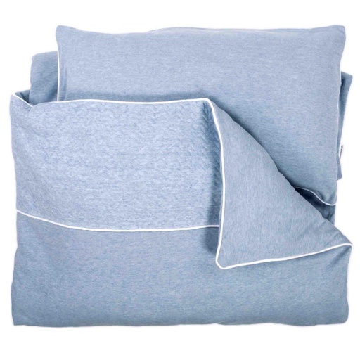 Down bed cover chevron denim blue