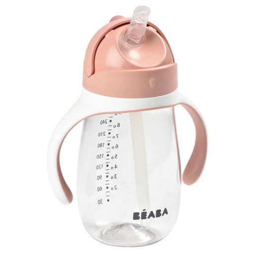 Drinking cup with straw 300ml old pink 