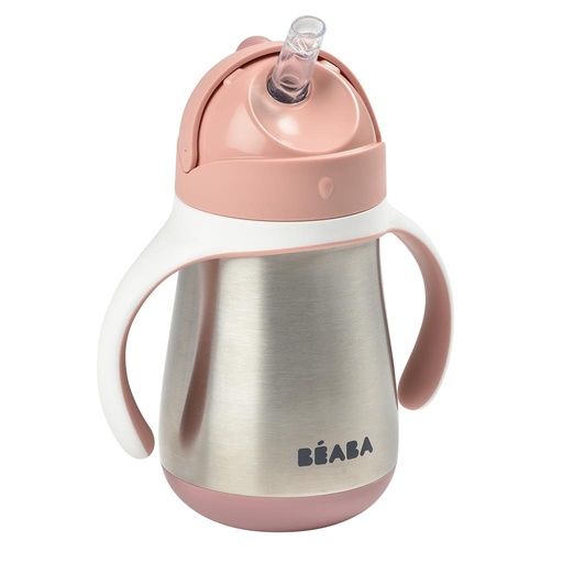 Gobelet avec paille 250ml old pink 