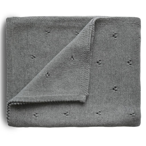 Blanket pointelle gray melange 