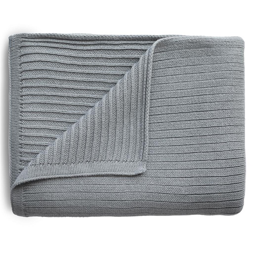 Deken ribbed gray melange 