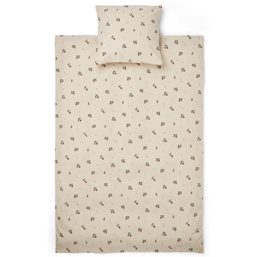 *Donsovertrek (100x140) bed Ingeborg print peach - sea shell mix