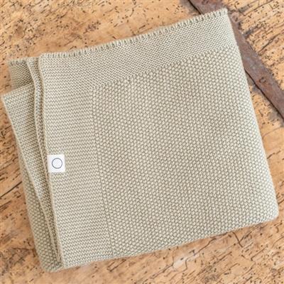 Deken gebreid coco&pine olive