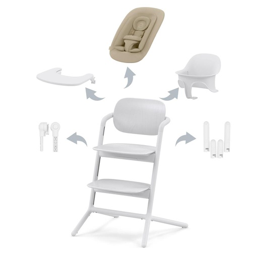 Eetstoel lemo 4-in-1 all white 