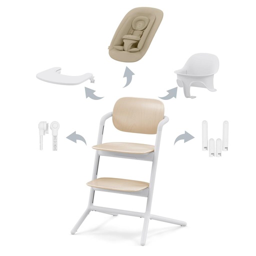Chaise de salle à manger lemo 4-in-1 sand white 