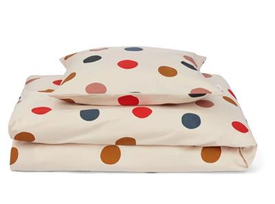 *Donsovertrek (100x140) Ingeborg multi mega dots - sea shell mix