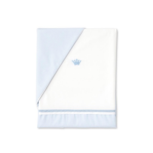 Donsovertrek bed Sam essentials white-azzuro 100X140