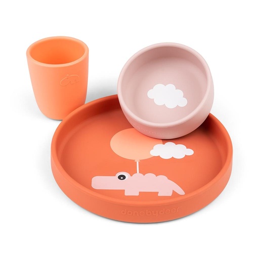 Eating set (silicone) Happy clouds papaya 