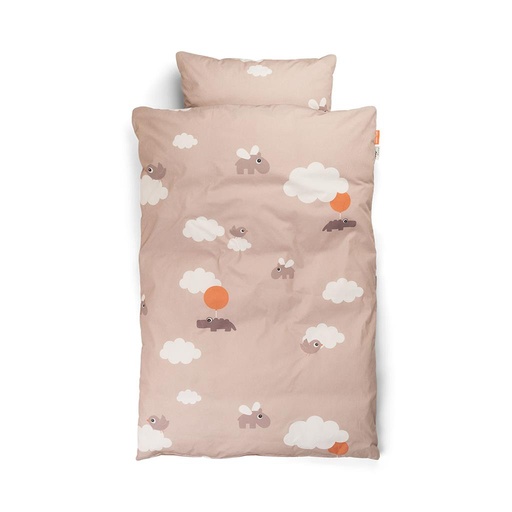 Enveloppe de couette bébé Happy clouds powder 70X100