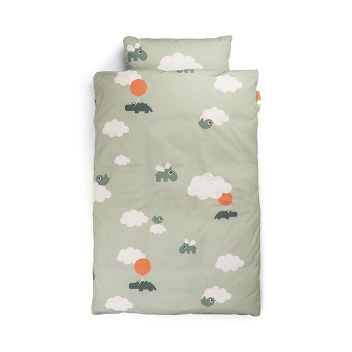 Donsovertrek baby Happy clouds green