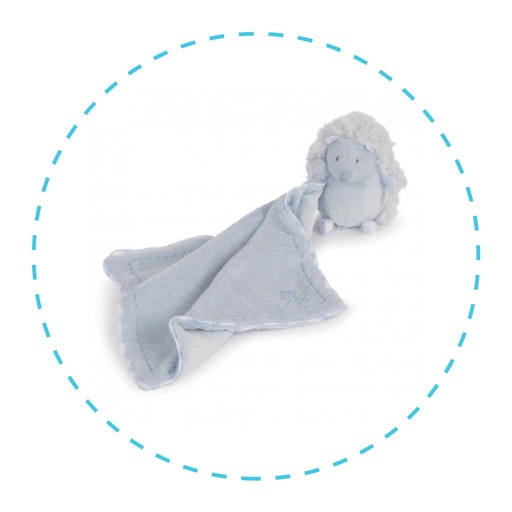 Doudou egel Léon bleu ciel