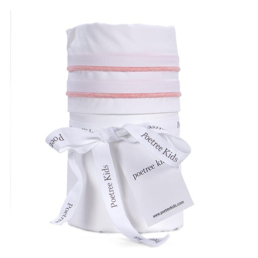 Crib sheet chevron pink melange 80X100