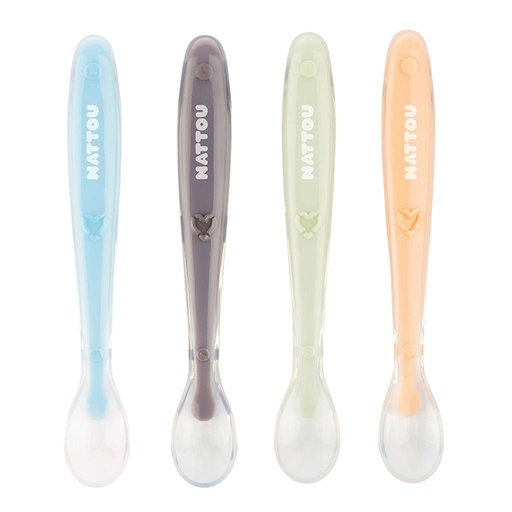*Lepels (silicone, 4 stuks) multi color