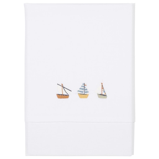 Laken bed geborduurd sailors bay multicolor