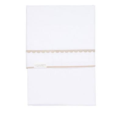 Ledikantlaken Beige Rounded geborduurd  