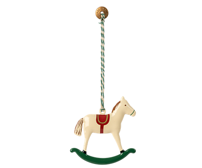 Ornement en métal - cheval à bascule  