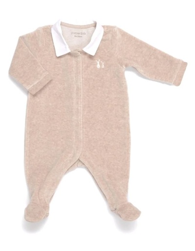 Crawler suit velour camel 