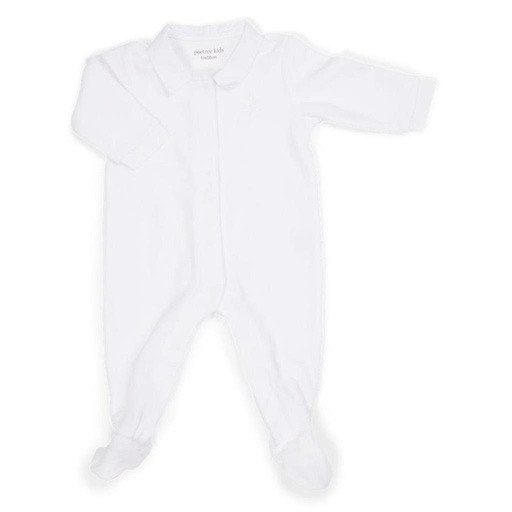 Crawler suit velour white 