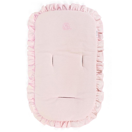 Inlegkussen + volant cotton pink