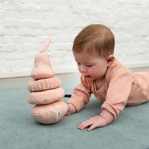 Stacking game tumbler wobbly animal mrs. rabbit 