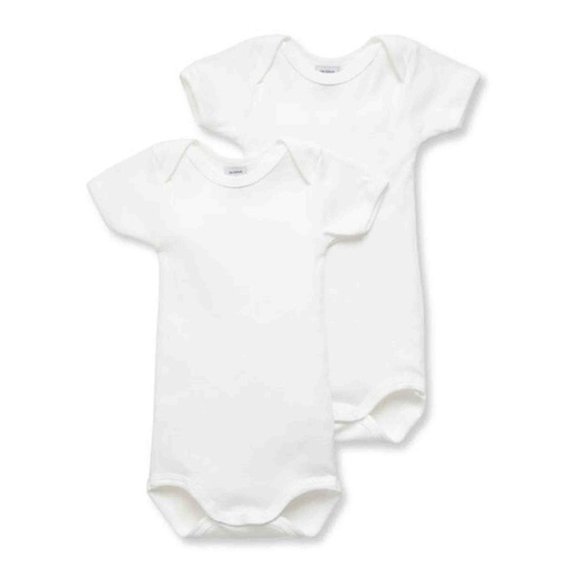 Body korte mouwen (2 stuks) wit 