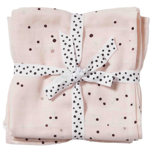 Inbakerdoek (2-pack) dreamy dots powder
