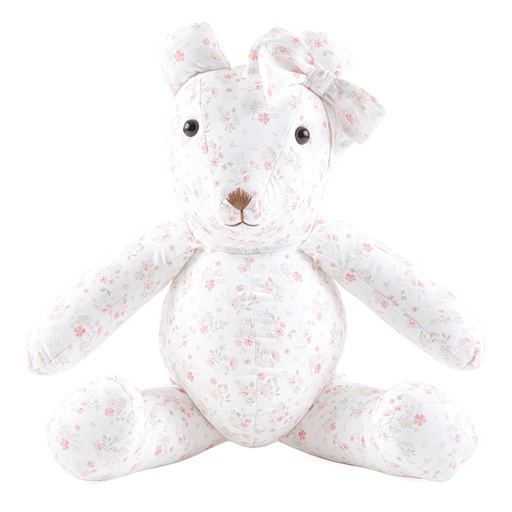 Bear Théophile pink flowers 