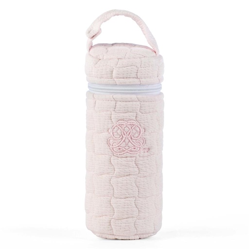 Housse pour biberon - coton matelassé rose