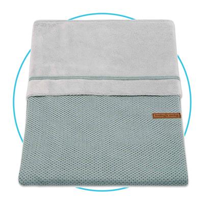 *Donsovertrek wieg classic stone green