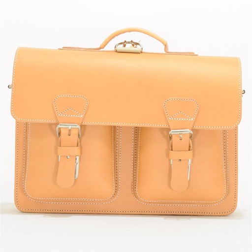 Book bag leather naturel tan color 