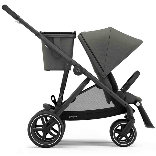 *Kinderwagen Gazelle S (zwart frame) soho grey (mid grey)