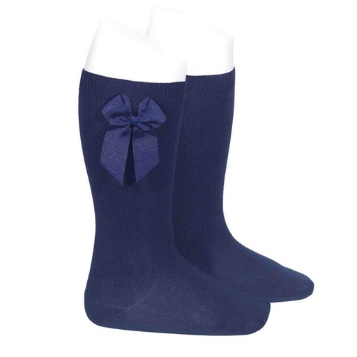 Knee socks with bow marine 