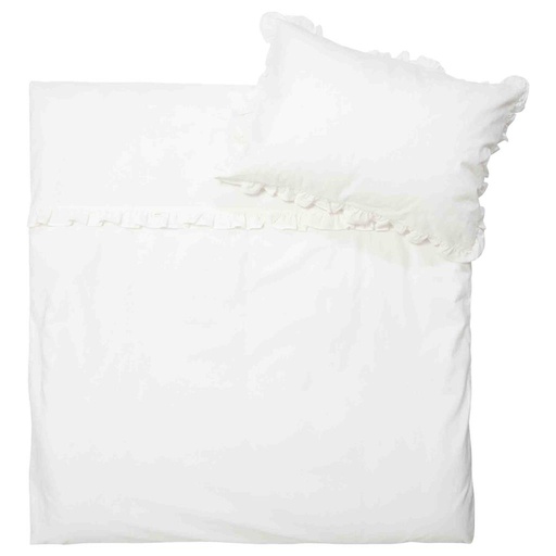 Donsovertrek ruffle warm white 100X135