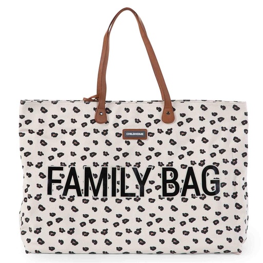 Verzorgingstas family bag canvas leopard 