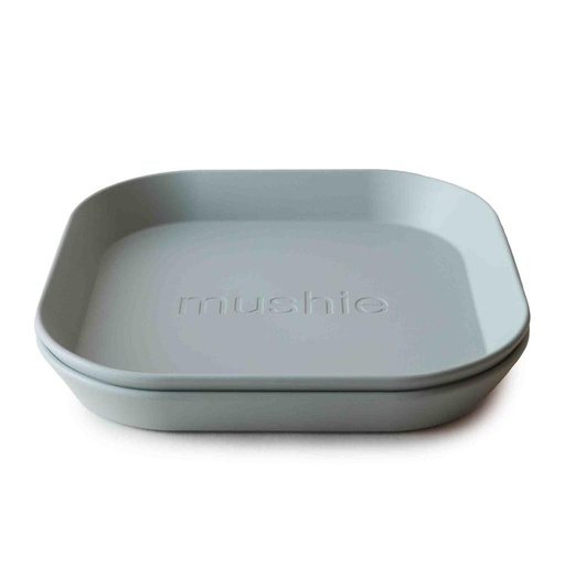 Assiette carrée (2 pièces) sage 