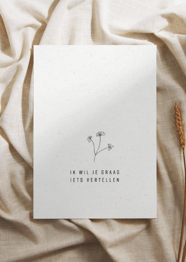 Carte de vœux ik wil je iets vertellen (black) 