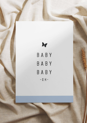 Wenskaart baby baby baby oh (blue) 