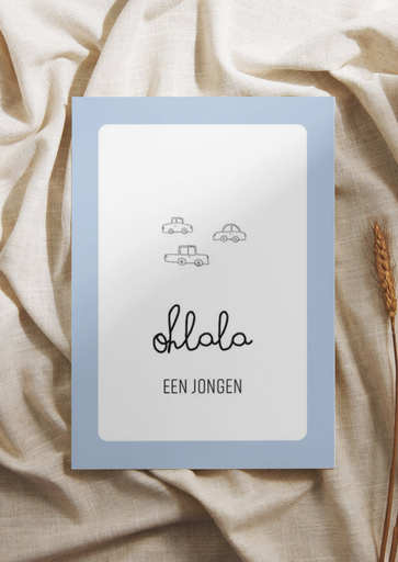 Wenskaart blue baby jongen 