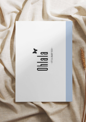 Greeting card ohlala baby boy (blue) 