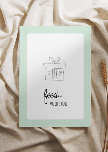 Wenskaart mint feest 