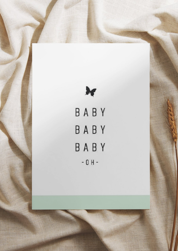 Wenskaart baby baby baby oh (mint) 