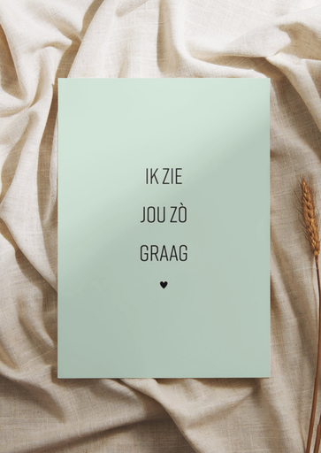 Carte de vœux mint ik zie jou zo graag 