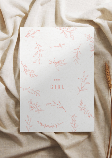 Greeting card baby girl (pink) 