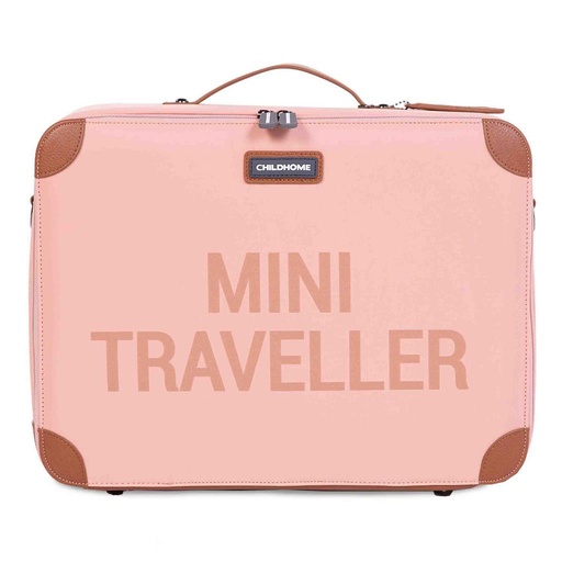 Kinderkoffer mini traveller roze-koper 