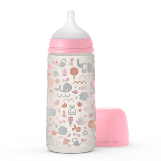 *Zuigfles 360ml (sil, large flow) memories Suavine pink